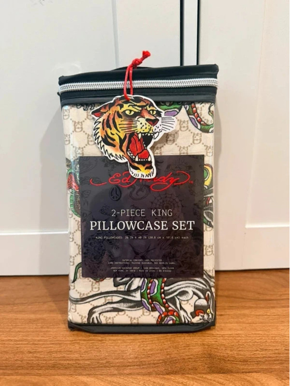 Ed Hardy King 2-Piece Pillowcase Set – Panther Tattoo